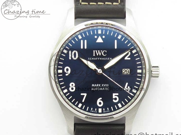 MIROTIME 0203 MARK XVIII Le Petit Prince IW327004 SS FKF 1:1 Best Edition Blue Dial On Brown Leather Strap Trendsetting 7117